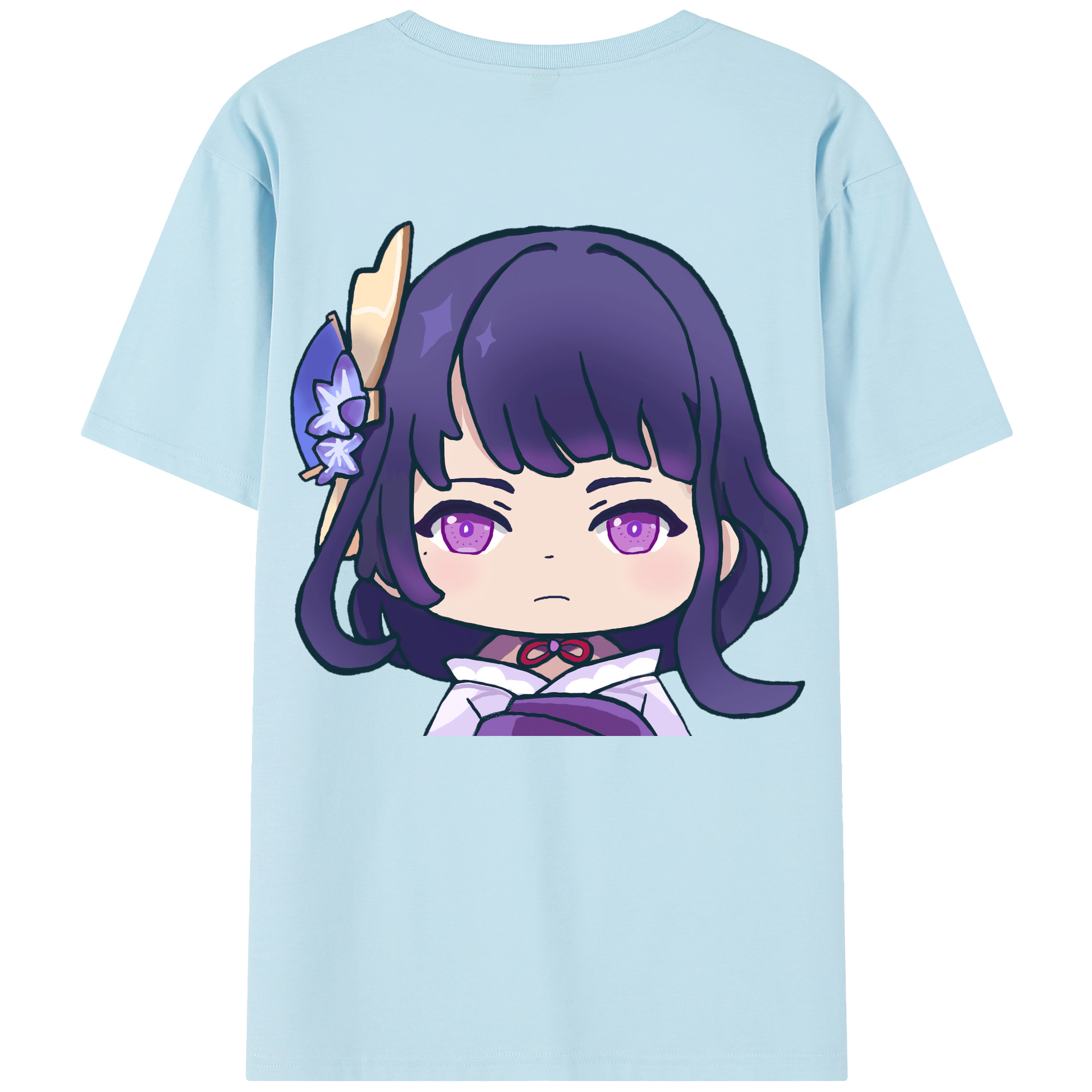 げんし神 雷電将軍 らいでんしょうぐん genshin Raiden Shogun 綿100％半袖Tシャツ（背面プリント）